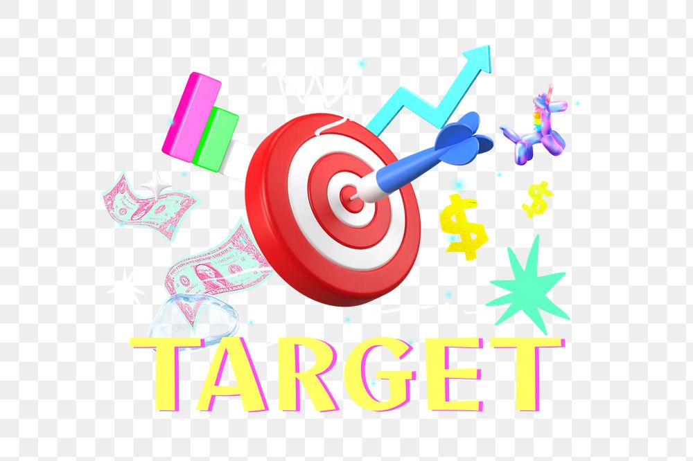 Target png collage remix, transparent background