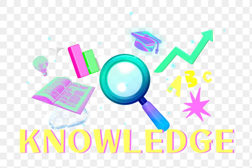 Knowledge png collage remix, transparent background