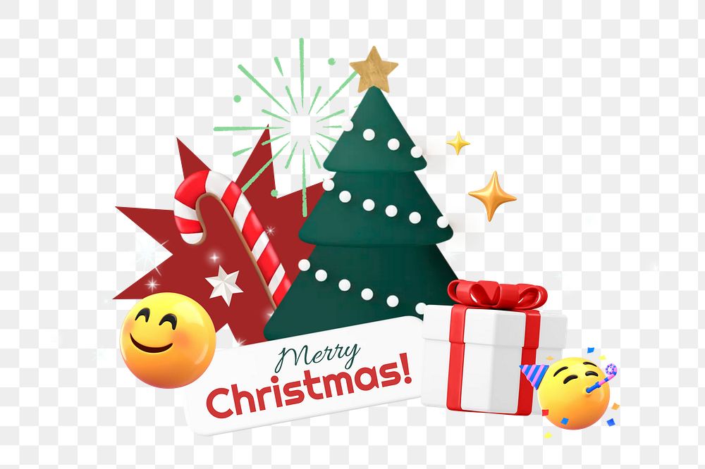 Merry Christmas png collage remix, transparent background