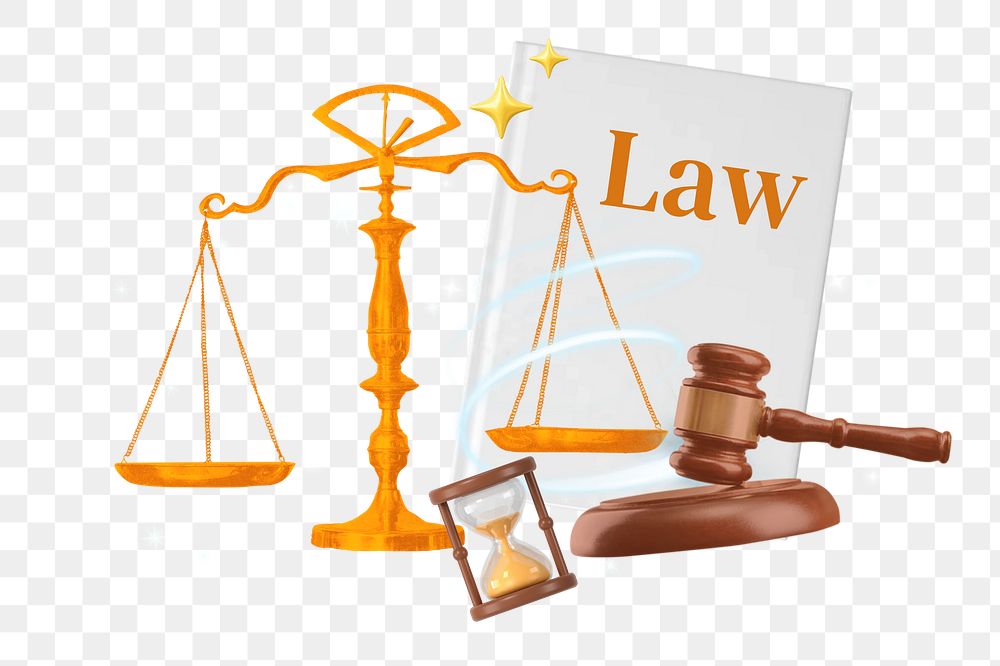 Law png collage remix, transparent background