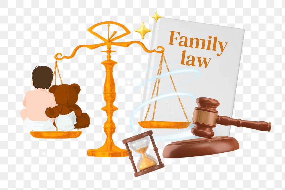 Family law png collage remix, transparent background