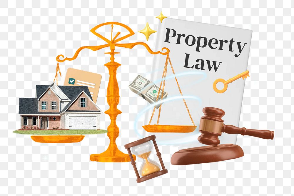 Property law png collage remix, transparent background