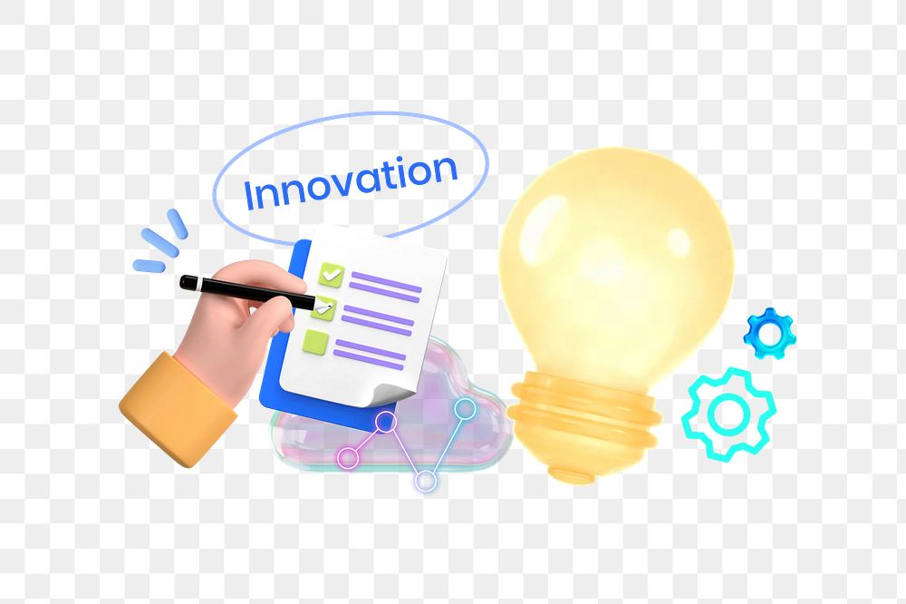 Innovation png collage remix, transparent background