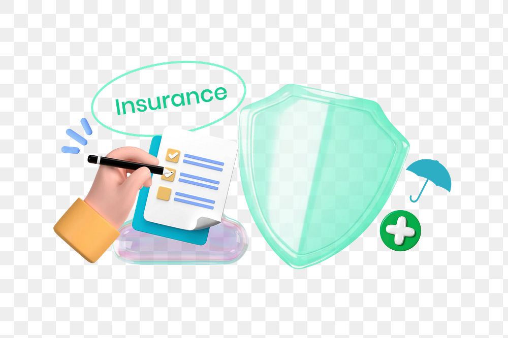 Insurance png collage remix, transparent background