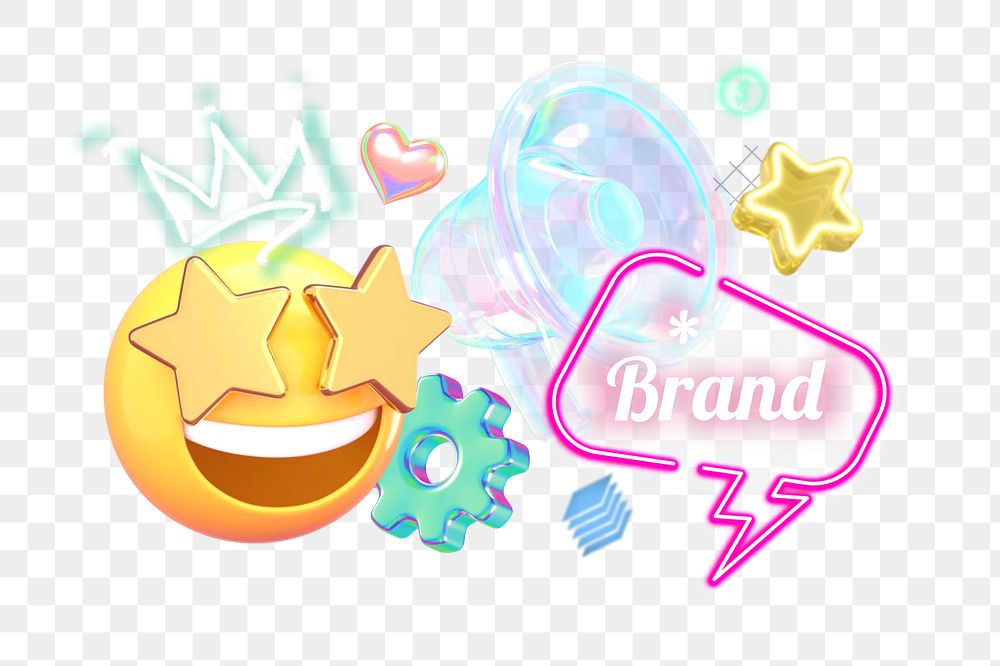 Branding png collage remix, transparent background