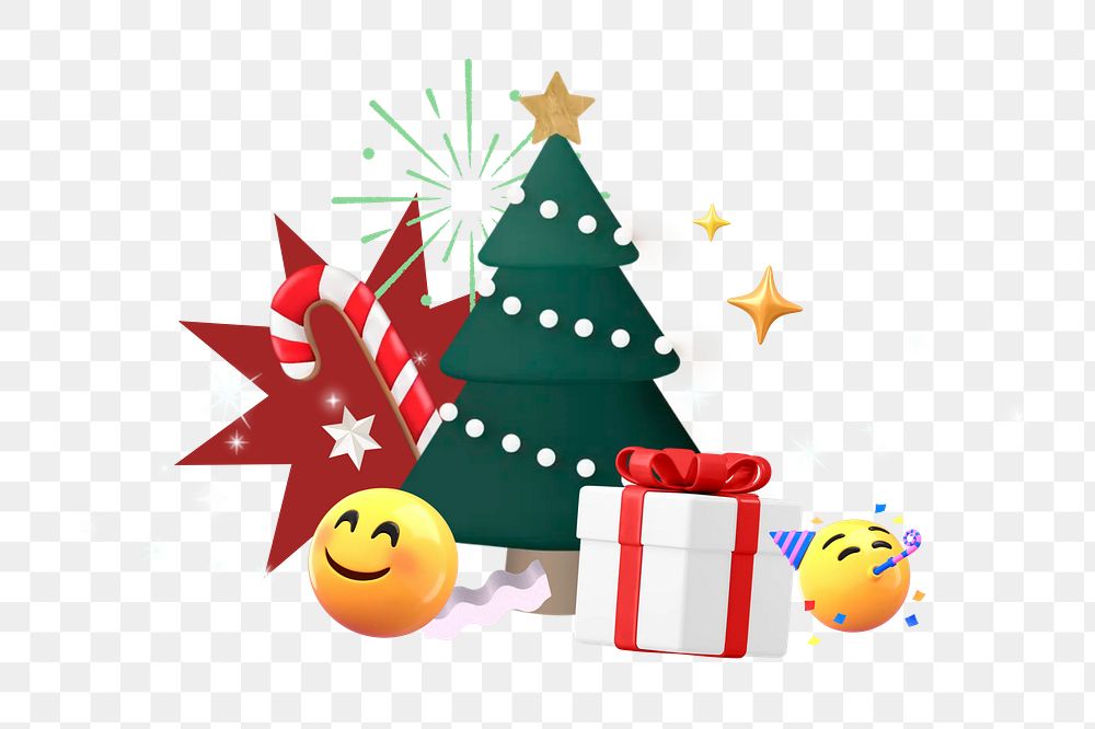 Christmas png collage remix, transparent background
