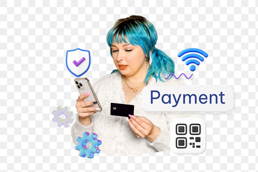 Payment png word, 3D finance remix on transparent background