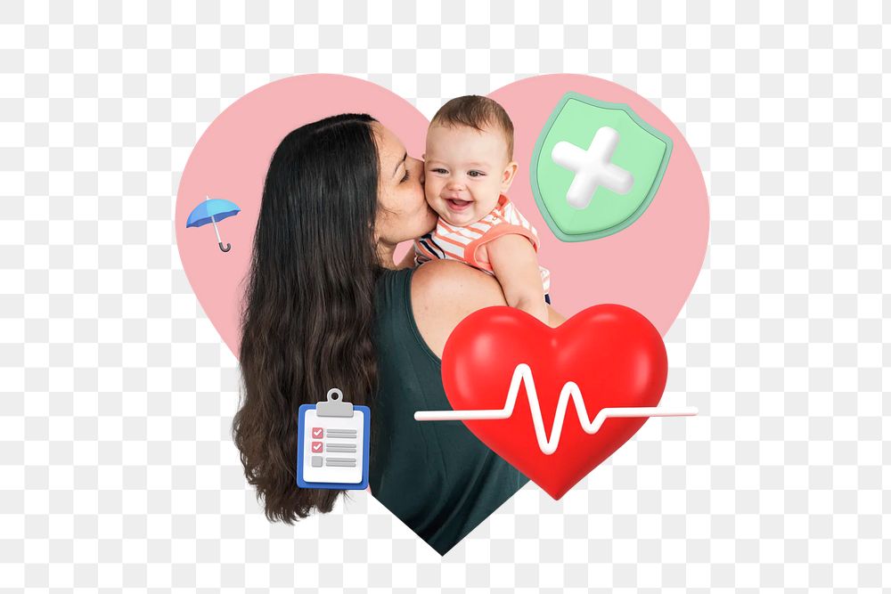 Kids health insurance png, security & protection remix, transparent background