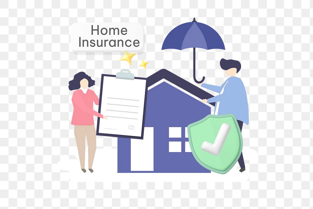 Home insurance png word, security & protection remix on transparent background