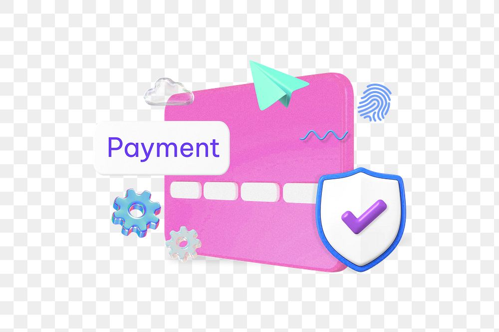Payment png word, finance 3D remix on transparent background