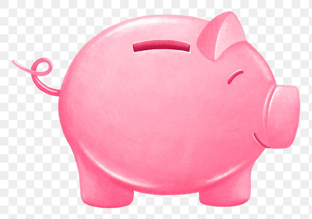 Piggy bank png, savings & finance illustration, transparent background