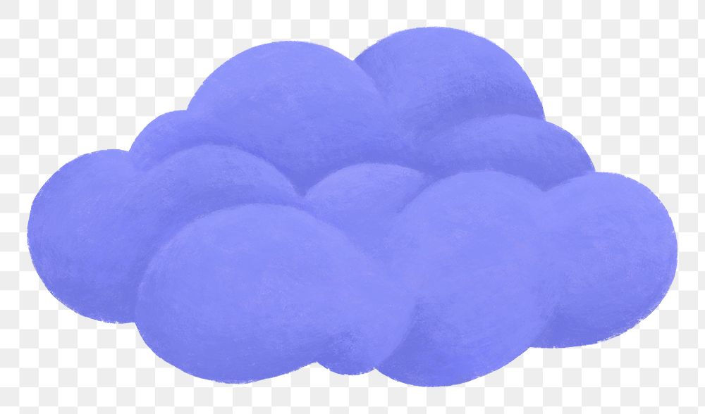 Purple cloud png sticker, weather graphic, transparent background