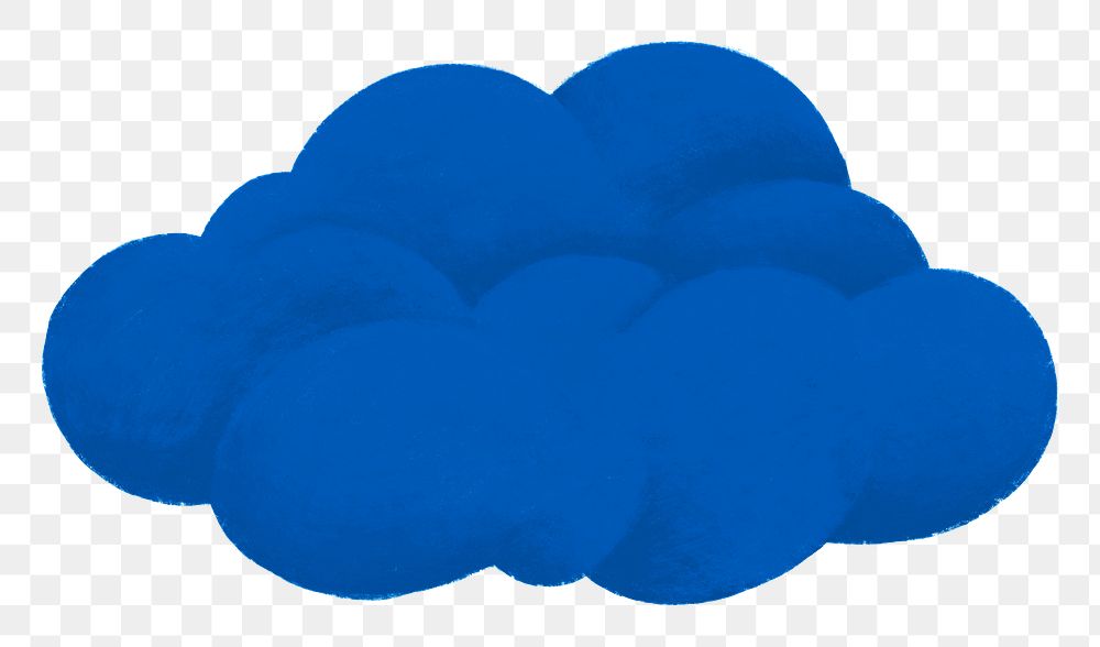 Dark blue cloud png sticker, weather graphic, transparent background