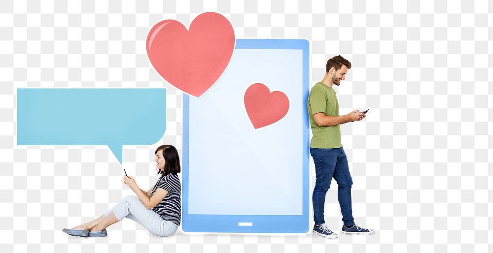 Long distance relationship png, transparent background