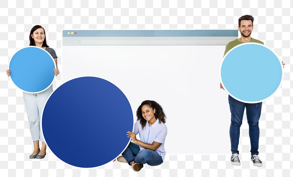 People & internet browser png, transparent background