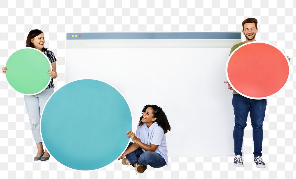 People & internet browser png, transparent background