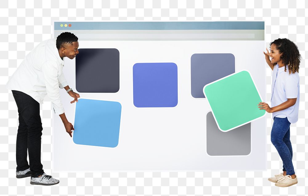 People & web design png, transparent background