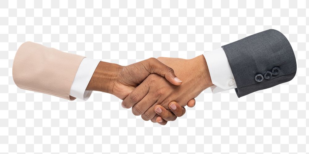 PNG Business agreement handshake collage element, transparent background