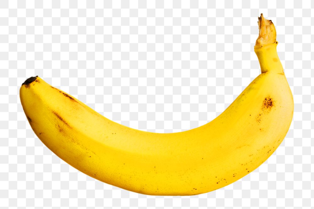 Yellow banana png, transparent background