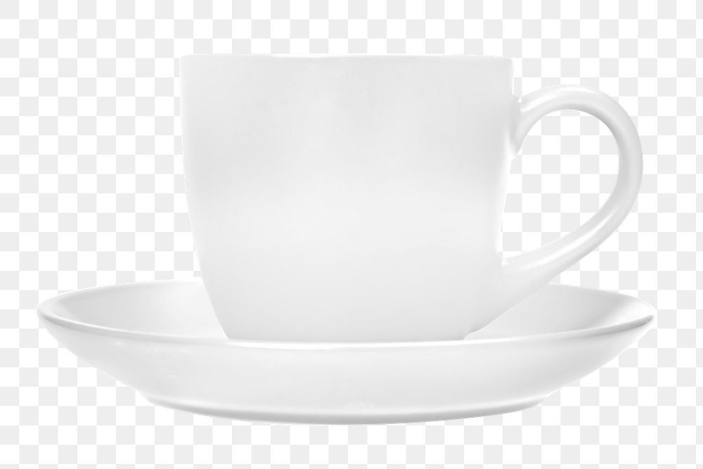 Png white ceramic cup, isolated object, transparent background