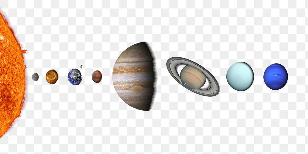 Png solar system space planets, isolated object, transparent background