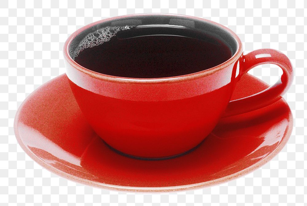 Black coffee png, transparent background