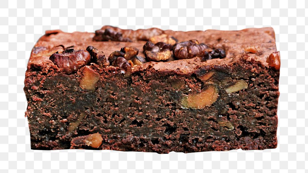 Chocolate fruit brownie  png, transparent background