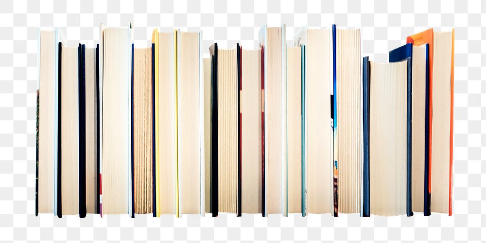 Png book stack, isolated object, transparent background