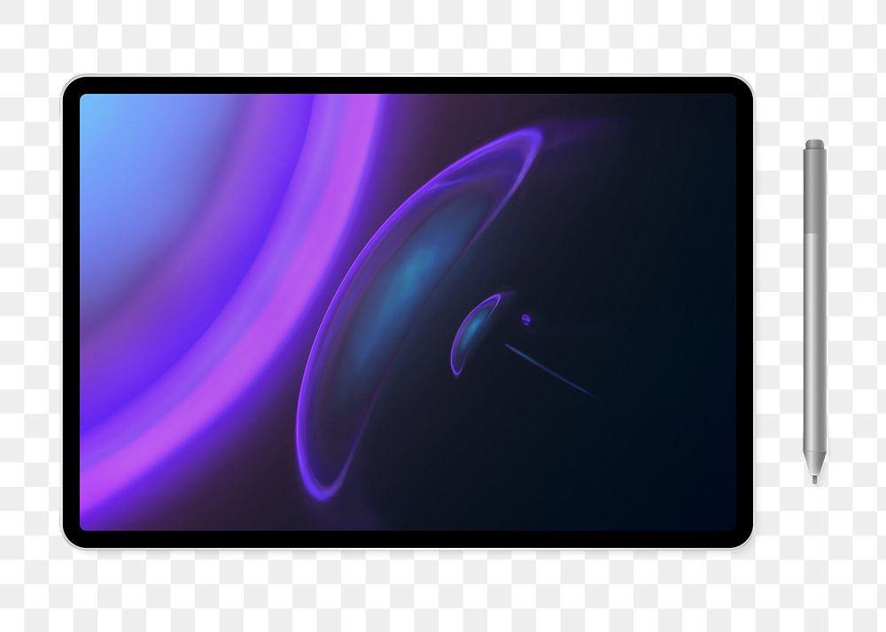 Tablet & stylus png digital device, transparent background