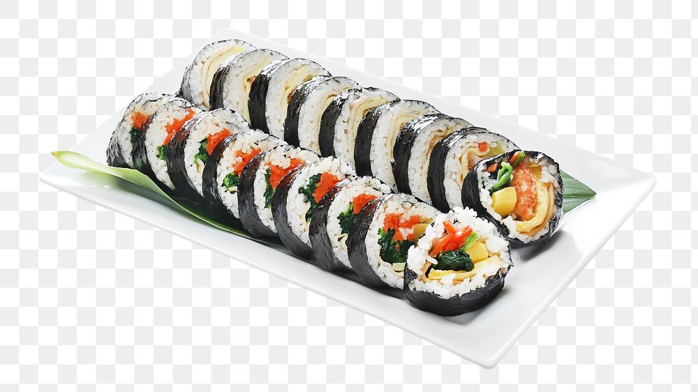 Sushi rolls food png, transparent background