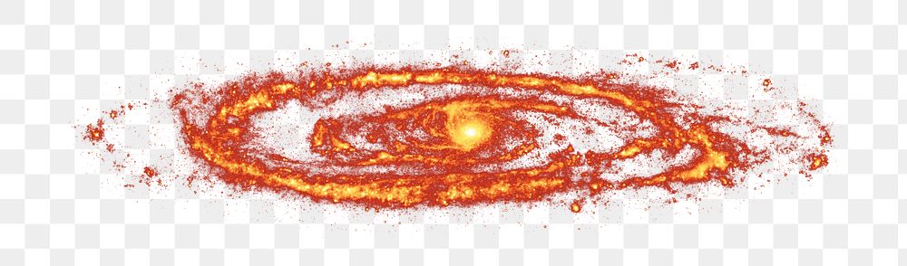 Png Red Andromeda galaxy space, isolated object, transparent background