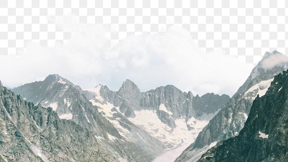 PNG View of Chamonix Alps summit in France collage element, transparent background