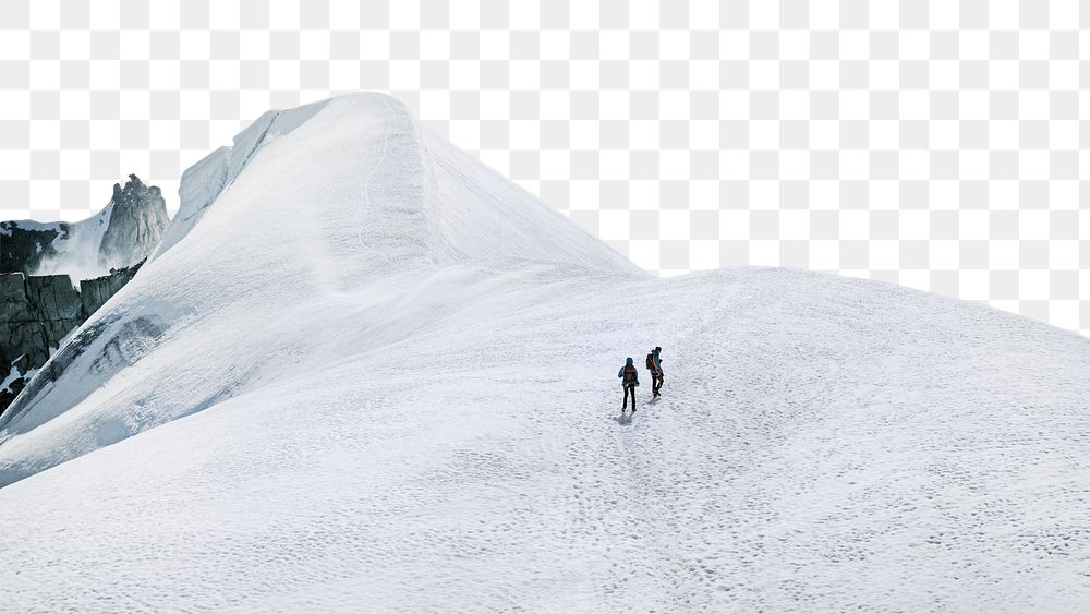 PNG Winter hiking adventure border, transparent background