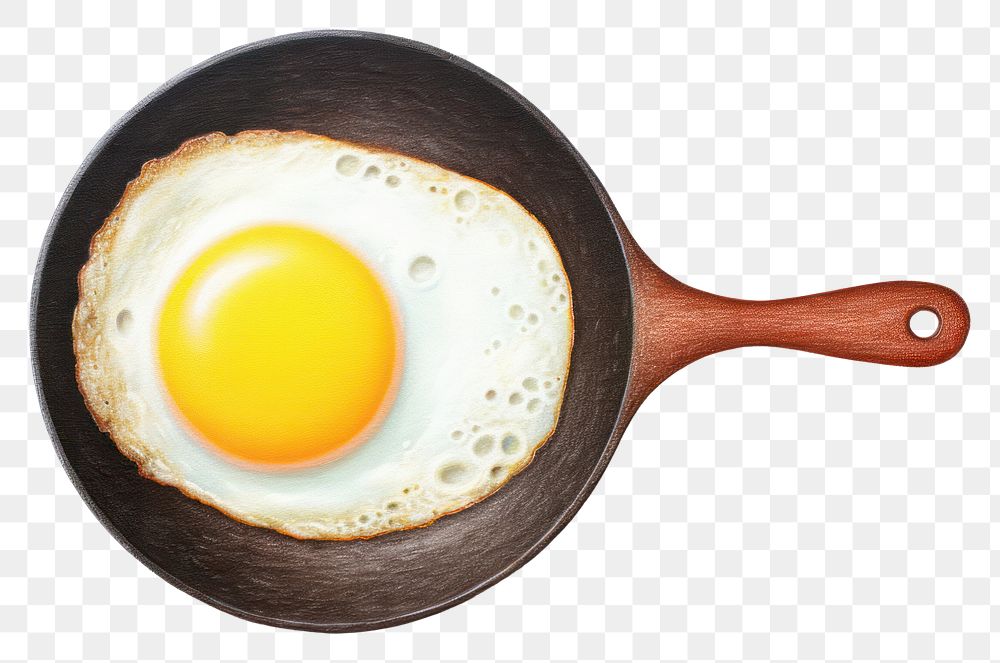 PNG Egg fried food white background. AI generated Image by rawpixel.