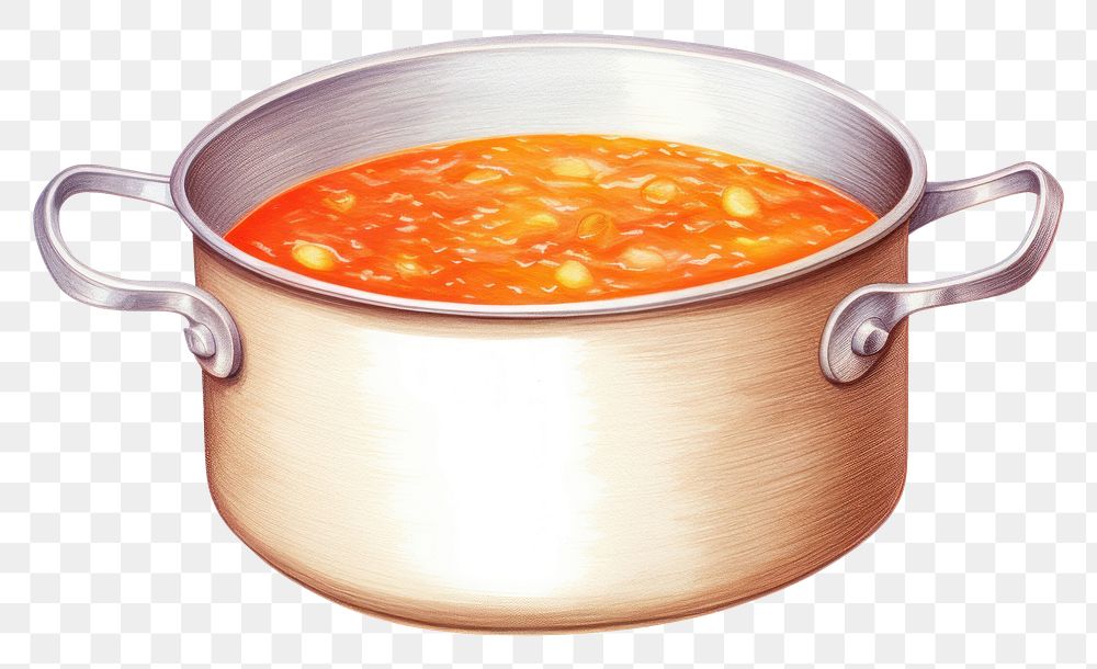 PNG Stainless steel pot dish bowl soup. AI generated Image by rawpixel.
