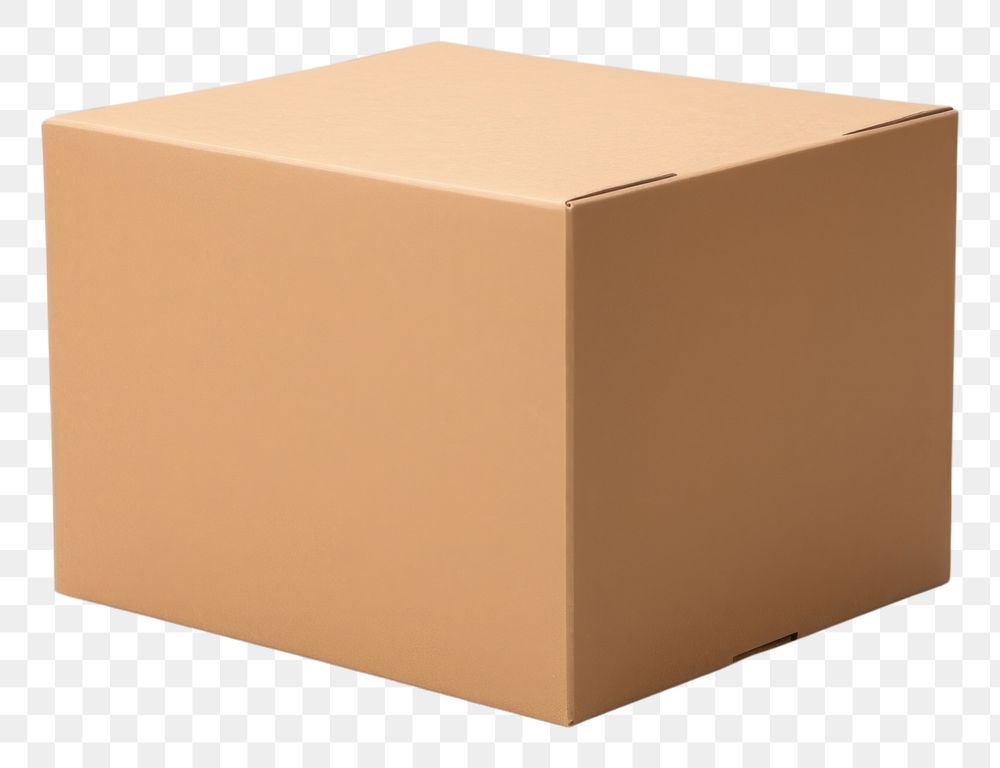 PNG Craft-paper box cardboard carton white background. AI generated Image by rawpixel.