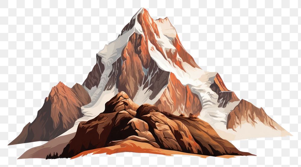PNG Mountain wilderness drawing nature. AI generated Image by rawpixel.
