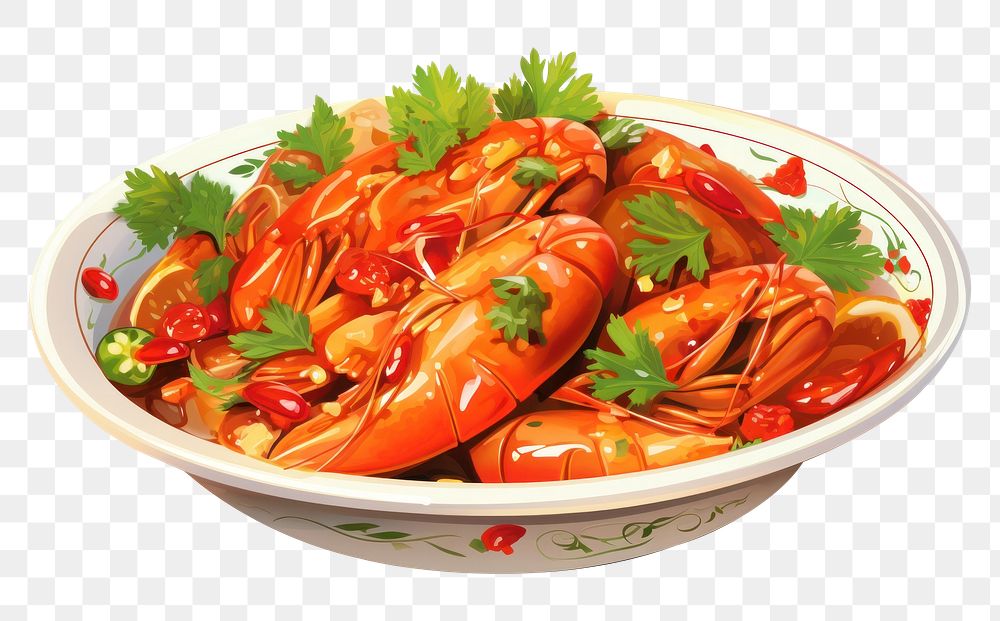 PNG Crawfish dish seafood plate. AI generated Image by rawpixel.