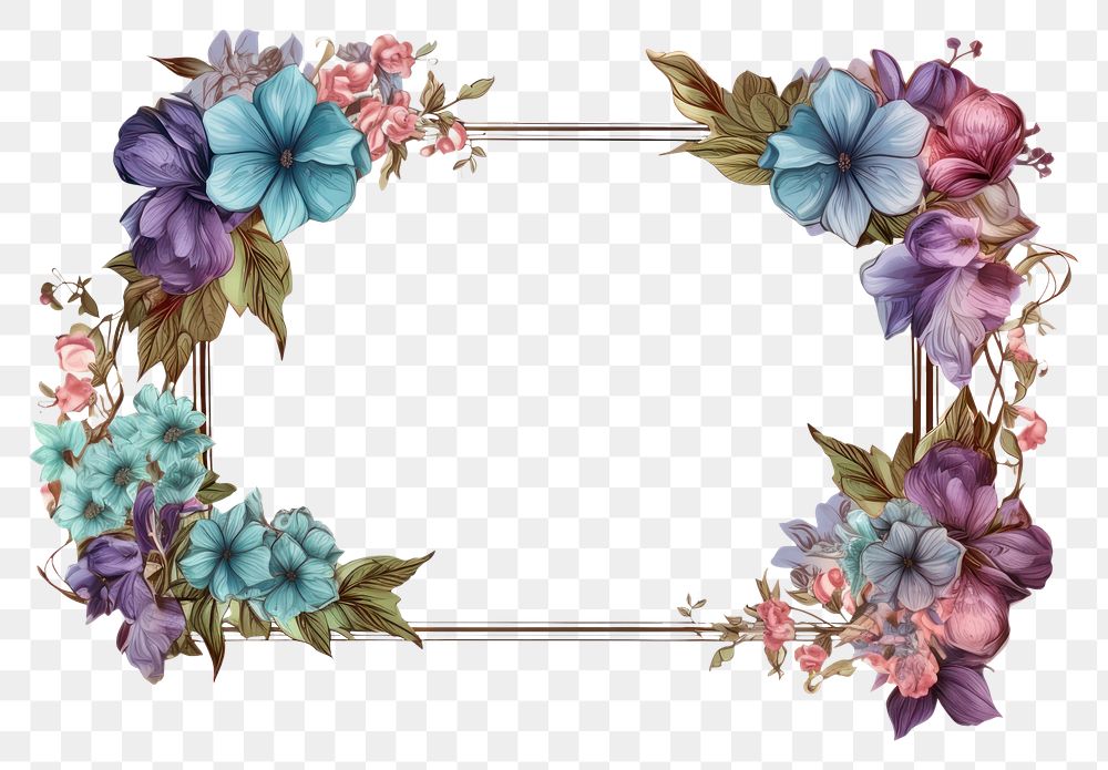 PNG Photo Frame art white background floristry. 