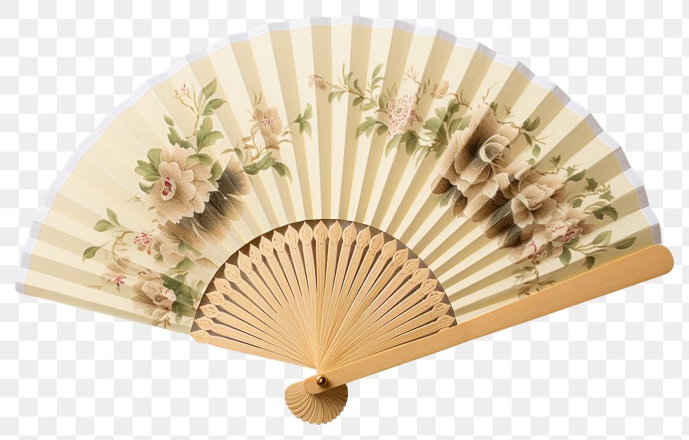 PNG Japanese original paper hand fan handicraft pattern blossom. 