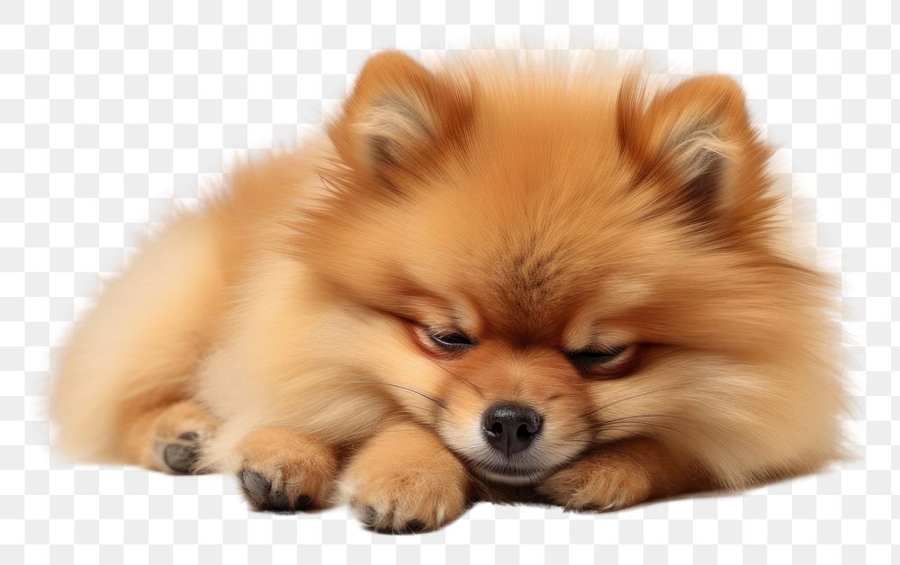 PNG Sad dog pomeranian mammal animal. AI generated Image by rawpixel.