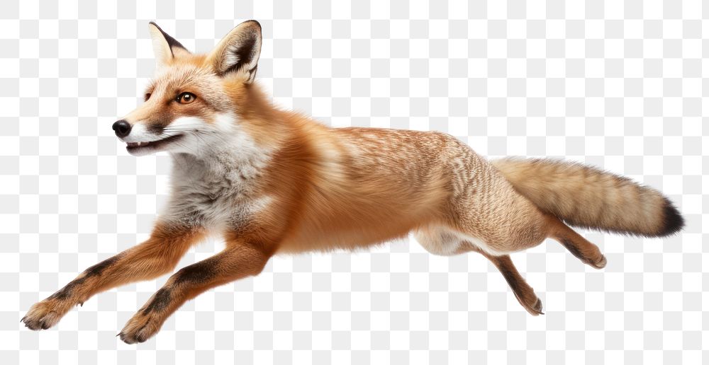 PNG Fox long jump wildlife animal mammal. AI generated Image by rawpixel.