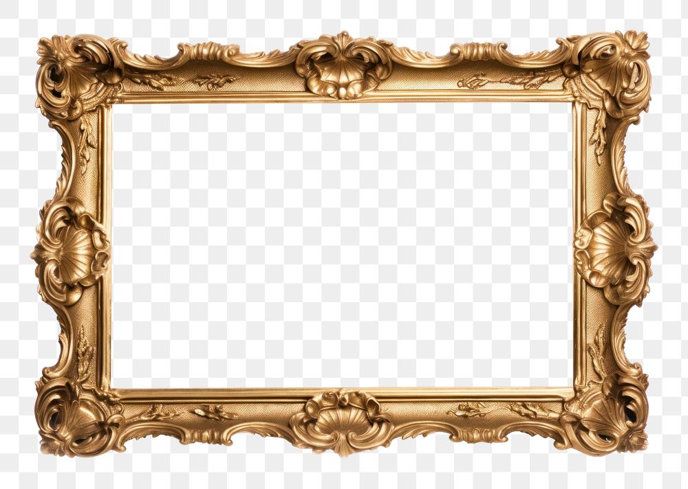 PNG Gold Frame frame gold white background