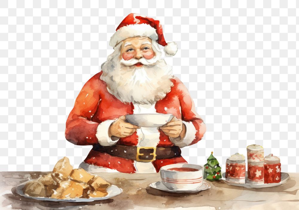 PNG  Santa eating christmas adult food. AI generated Image by rawpixel.