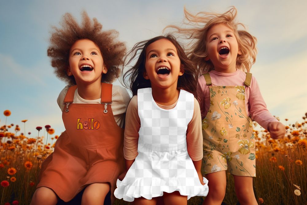 Kids dress png mockup, transparent design