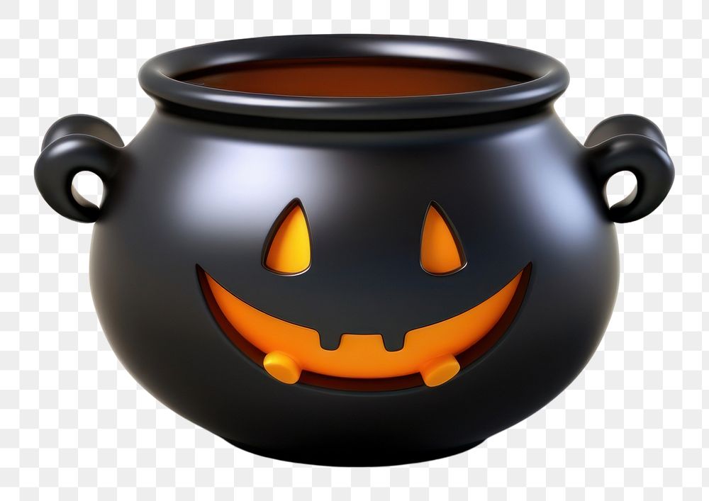 PNG Witch cauldron halloween pottery jack-o'-lantern. AI generated Image by rawpixel.