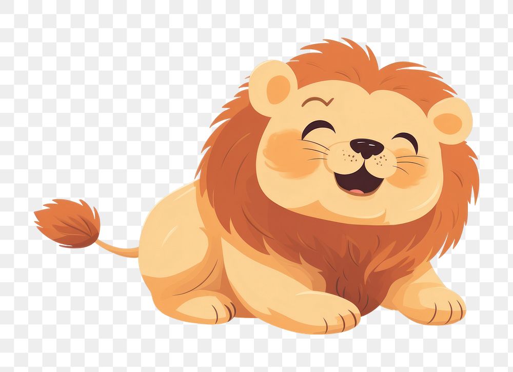 PNG Chubby Cute lion jumping mammal animal cute. 