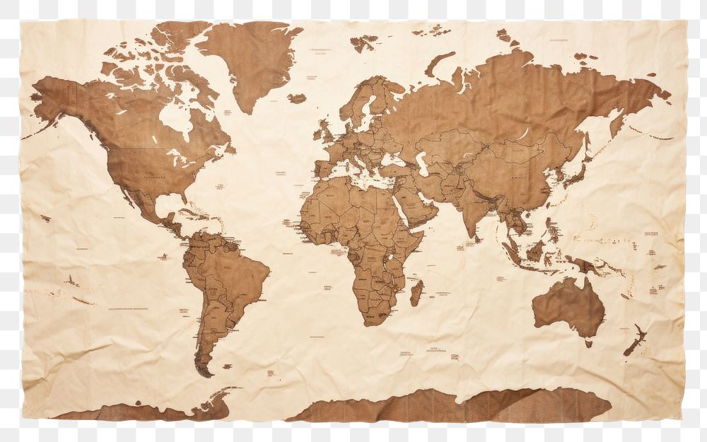 PNG A vintage paper map topography textured history. AI generated Image by rawpixel.