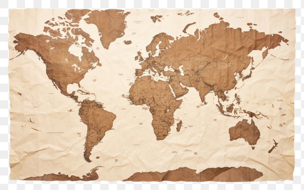 PNG A vintage paper map topography textured history. 