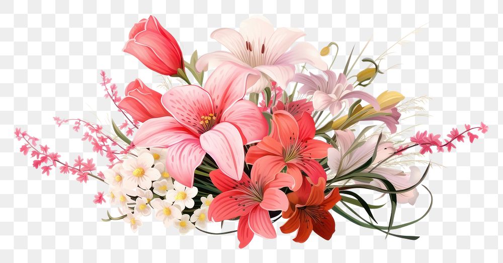 PNG  Spring flower bouquet plant white background inflorescence. 